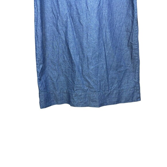 Draper James Womens Size 10 Denim Chambray Dress Ruffle Front Bell Sleeve - Picture 11 of 14
